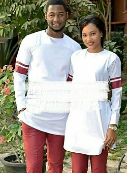 En couple rouge bordeaux blanc